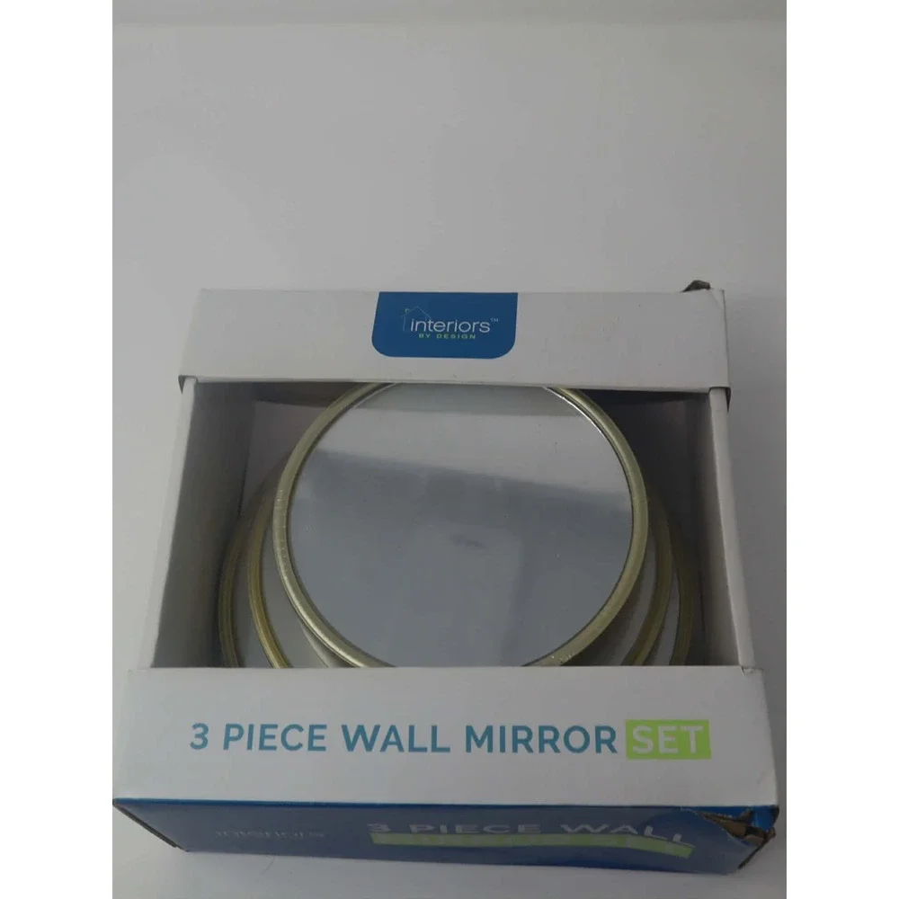 Gold Wall Mirror Set Interiors By Design 3 Piece Round Decor Feng Shui Small